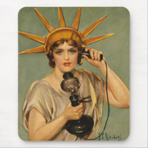 Alfombrilla De Ratón Estatua de la Libertad, anuncio de guerra patrióti
