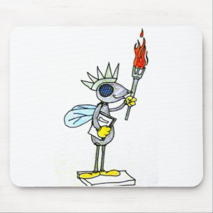 Alfombrilla De Ratón estatua de la mosca de la libertad