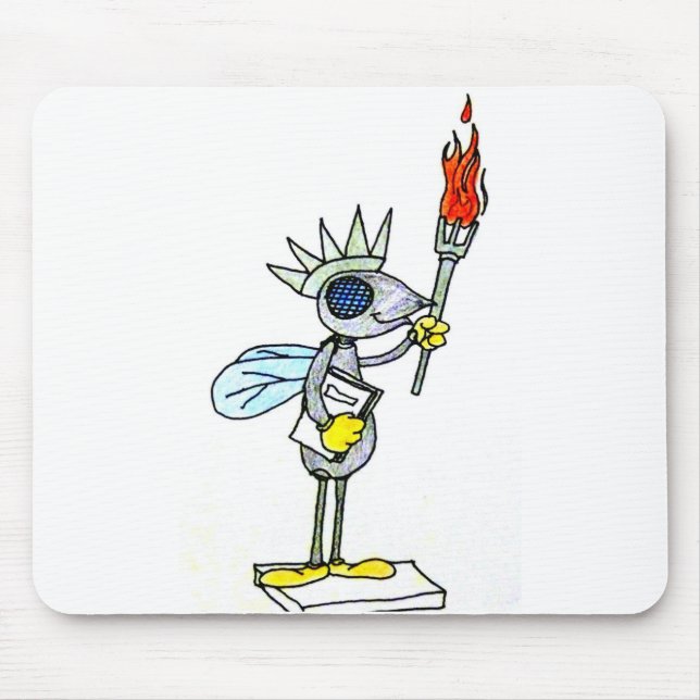 Alfombrilla De Ratón estatua de la mosca de la libertad (Frente)