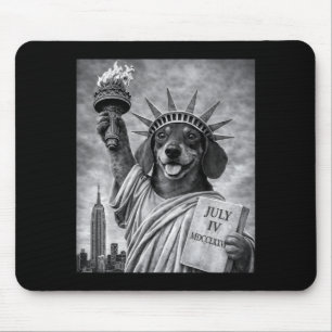Alfombrilla De Ratón Estatua de perro libertad diversión libertad blanc