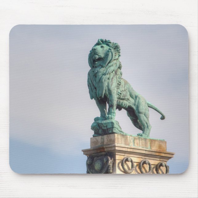 Alfombrilla De Ratón Estatua del León de Bronce (Frente)
