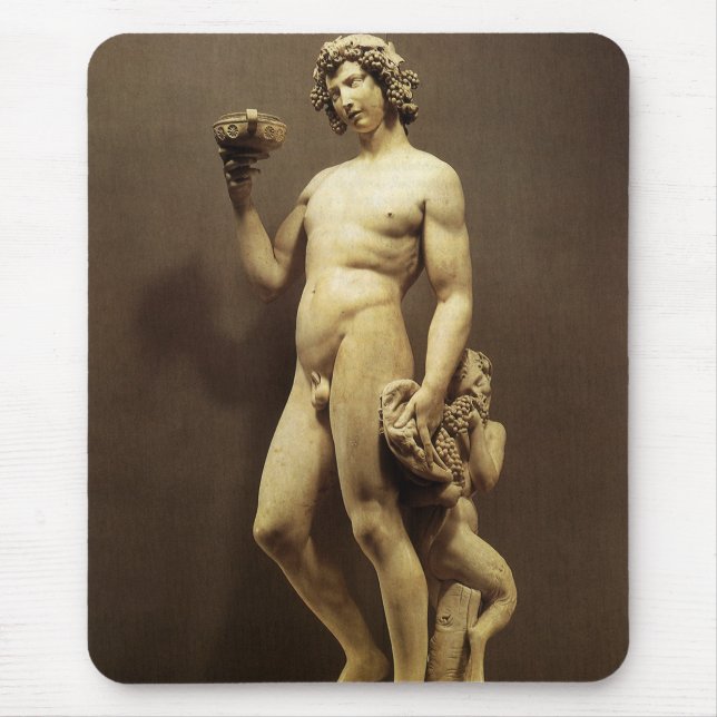 Alfombrilla De Ratón Estatua del Renacimiento Viejo Bacchus por Michela (Frente)