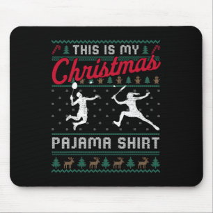 Alfombrilla De Ratón Este Es Mi Navidad Pajama Badminton Suéter Feo