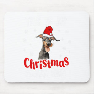 Alfombrilla De Ratón Este Es Mi Navidad Pajama Doberman Xmas Pajama
