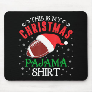 Alfombrilla De Ratón Este Es Mi Navidad Pajama Fun Santa Football Te