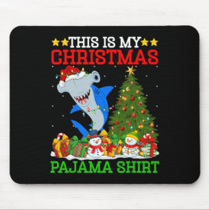 Alfombrilla De Ratón Este Es Mi Navidad Pajamas Hammerhead Shark Chris