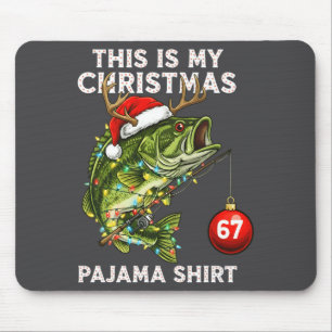 Alfombrilla De Ratón Este Es Mi Pijama De Navidad B Pez Santa Sombrero