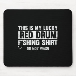 Alfombrilla De Ratón Este es mi regalo de pesca de tambor rojo afortuna
