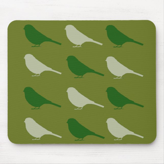 Alfombrilla De Ratón Estera de ratón de pájaro verde (Frente)