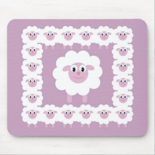 Alfombrilla De Ratón Estera linda del ratón de las ovejas
