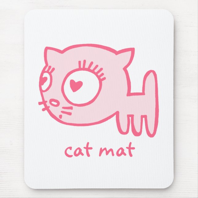 Alfombrilla De Ratón estera Mousepad del gato del Gato-uno-portero (Frente)