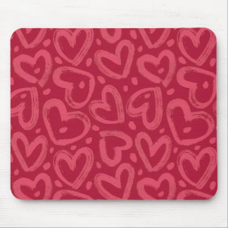 Alfombrilla de ratón estética de corazones rosas