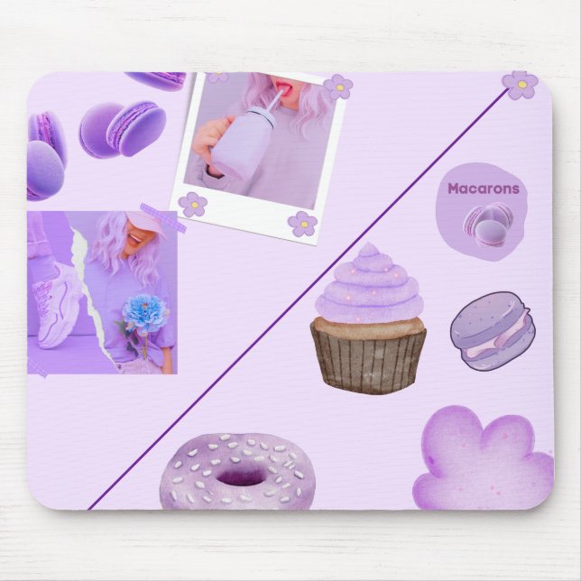 Alfombrilla de ratón estética de dulces pastel (Frente)