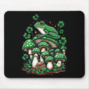 Alfombrilla De Ratón Estética de rana Cottagecore bajo hongo St Patri