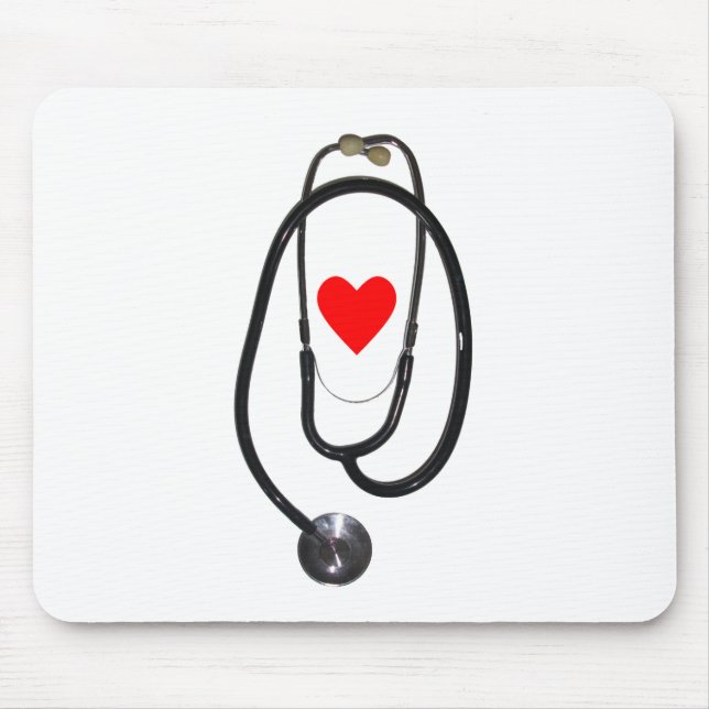 Alfombrilla De Ratón Estetioscopio y corazón (Frente)