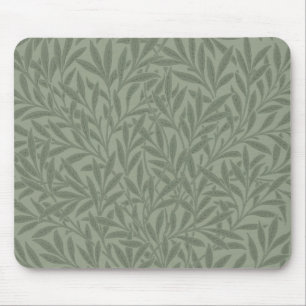 Alfombrilla De Ratón Estilo antiguo verde salvia con estampado de sauce