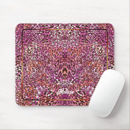 Alfombrilla De Ratón Estilo Camuflaje Leopardo Rosa Nombre Personalizad