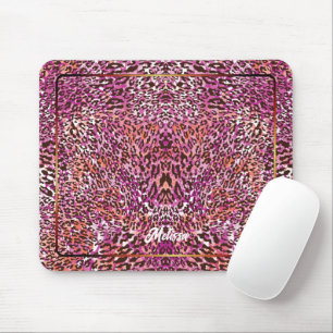 Alfombrilla De Ratón Estilo Camuflaje Leopardo Rosa Nombre Personalizad