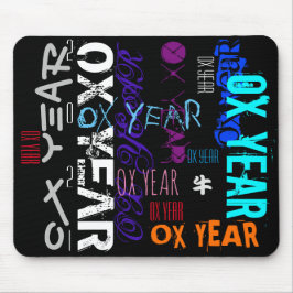 Alfombrilla De Ratón Estilo de graffiti Repeating Ox Year 2021 Mouse Pa