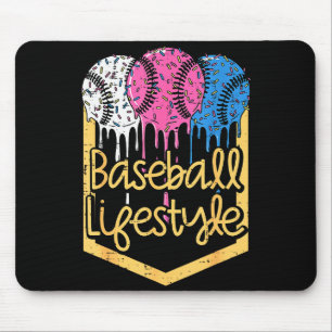 Alfombrilla De Ratón Estilo de vida de béisbol Bolas salpicaduras goteo
