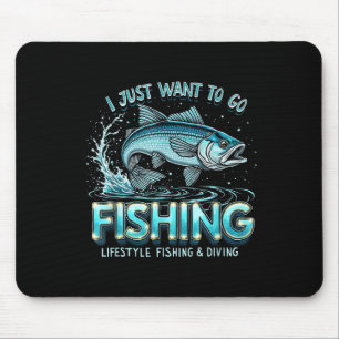 Alfombrilla De Ratón Estilo de vida de pesca vintage solo quiero ir a p