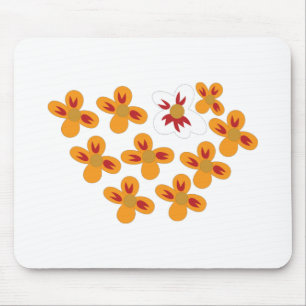 Alfombrilla De Ratón Estilo decorativo, Naranja torpe, rojo cornell