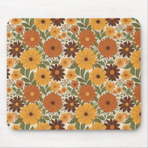 Alfombrilla De Ratón estilo floral/flor de los 70 vintage