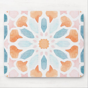 Alfombrilla De Ratón Estilo marroquí en azul y naranja 2