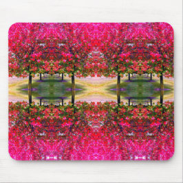 Alfombrilla De Ratón Estilo monet rosa Paisaje otoñal, hojas rosadas
