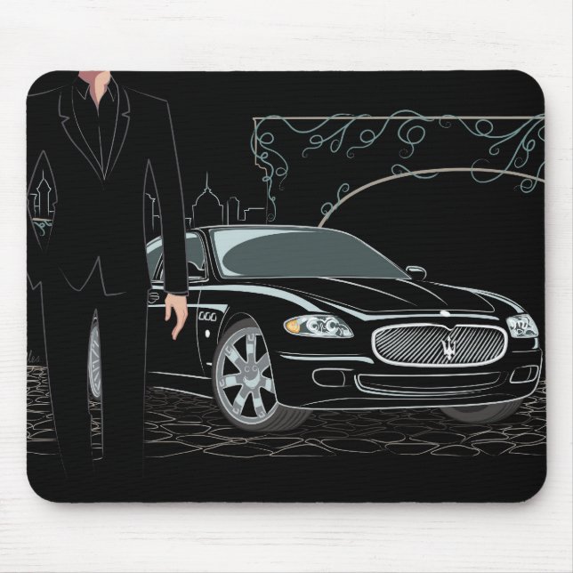 Alfombrilla De Ratón Estilo Mousepad negro liso (Frente)