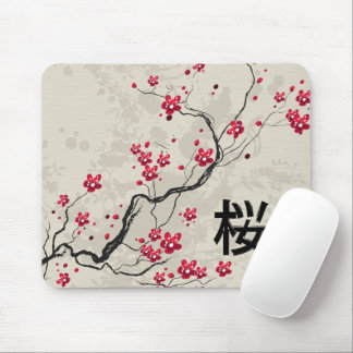 Alfombrilla De Ratón Estilo oriental Sakura Cherry Blossom Art