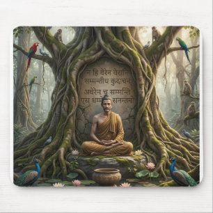 Alfombrilla De Ratón Estilo Raja Asoka Sukiti Buddha Bajo el Árbol Bodh