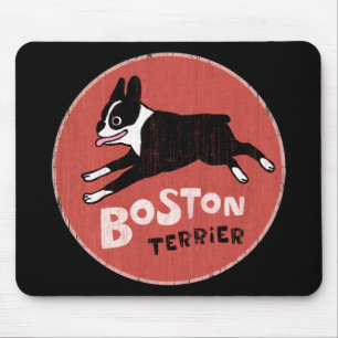Alfombrilla De Ratón Estilo retro Guay de Boston Terrier   Perro de dib