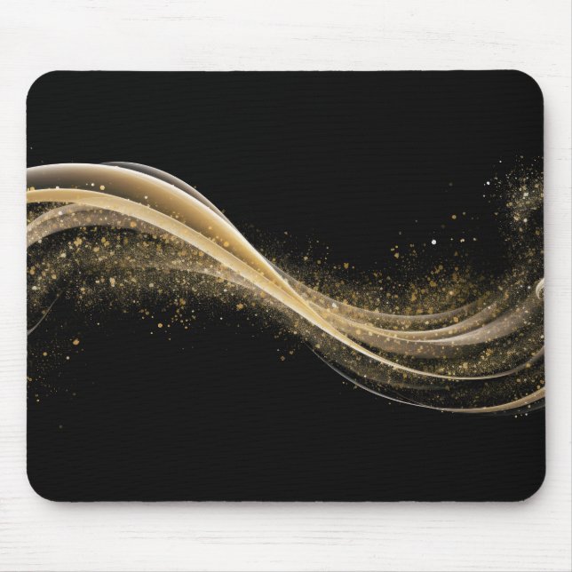 Alfombrilla De Ratón Estilo Tech Oro Negro Premium (Frente)