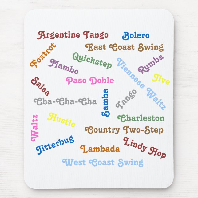 Alfombrilla De Ratón Estilos de baile de salón de baile (Frente)