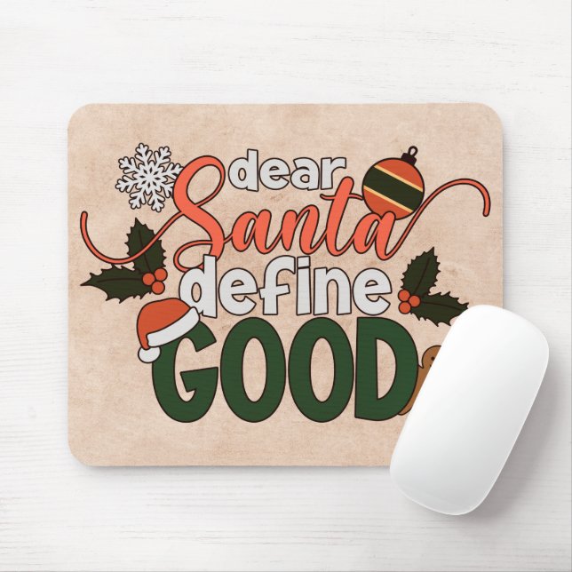 Alfombrilla De Ratón Estimado Santa Define Buenos Navidades | Mousepad (Con ratón)