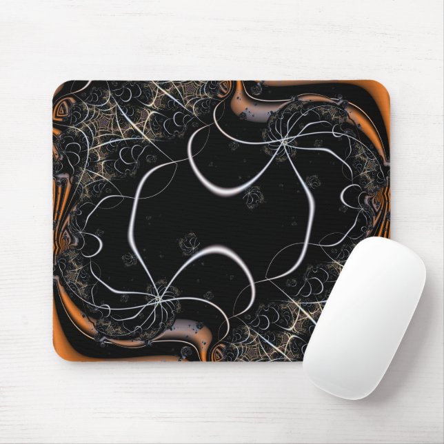 Alfombrilla De Ratón Esto es Halloween | Arte fractal negro y Naranja (Con ratón)