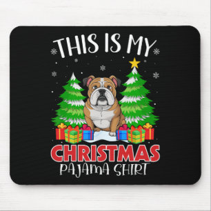 Alfombrilla De Ratón Estos son mis Navidades Pajama English Bulldog Xma