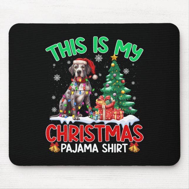 Alfombrilla De Ratón Estos son mis Navidades Pajama Great Dane Perg Ave (Frente)