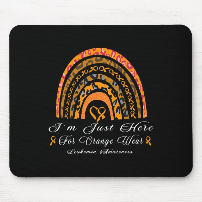 Alfombrilla De Ratón Estoy aquí por el uso del Naranja - Leucemia Arcoi (Frente)