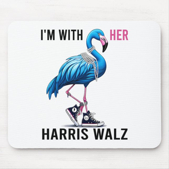 Alfombrilla De Ratón Estoy con su Harris W Flamingo Vote Blue (Frente)