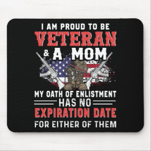 Alfombrilla De Ratón Estoy Orgullosa De Ser Veterana Y Mamá Veterana.