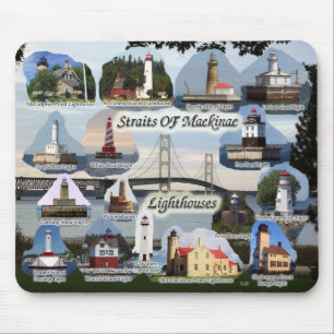 Alfombrilla De Ratón Estrechos de los faros mackinac mousepad