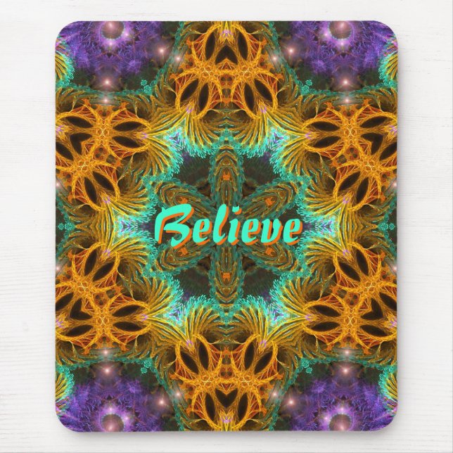 Alfombrilla De Ratón Estrella de arte faxtal: Naranja Aqua Purple Mouse (Frente)