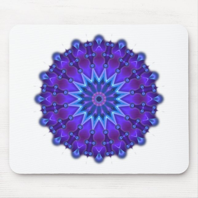 Alfombrilla De Ratón Estrella de Mandala en azul (Frente)