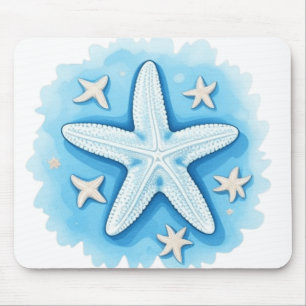 Alfombrilla De Ratón Estrella de mar en azul
