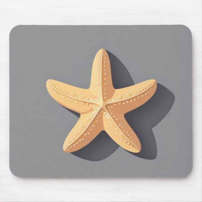 Alfombrilla De Ratón Estrella de mar y su sombra (Frente)