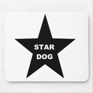 Alfombrilla De Ratón Estrella de Mousepad perro en estrella negra