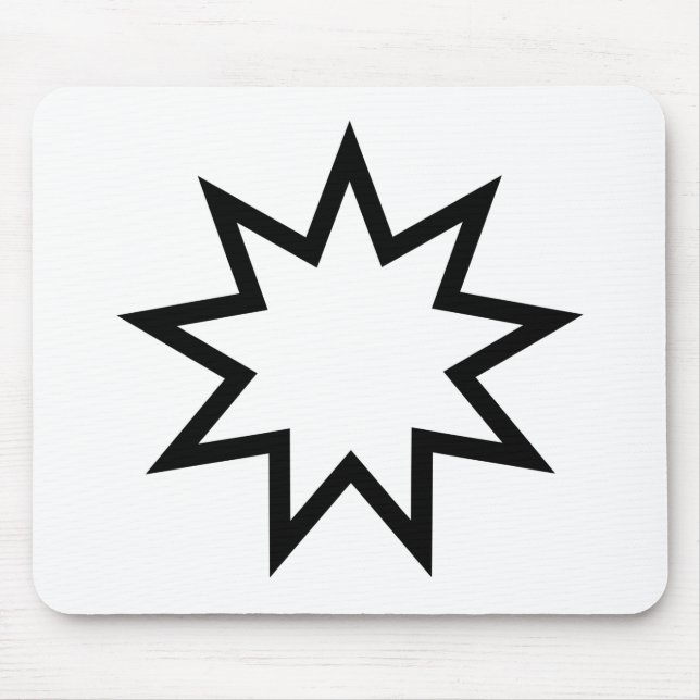 Alfombrilla De Ratón Estrella de nueve puntas (símbolo de la fe bahaí) (Frente)