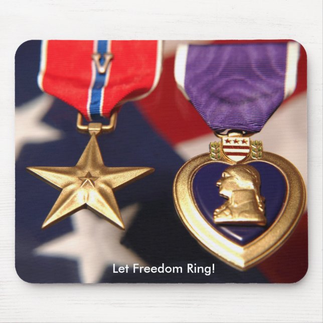 Alfombrilla De Ratón estrella del bronse y mousepad del corazón púrpura (Frente)